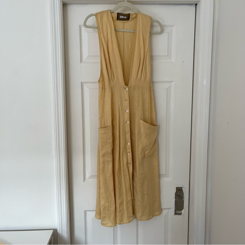 Reformation Button down Yellow Dress - Picture 9 of 11